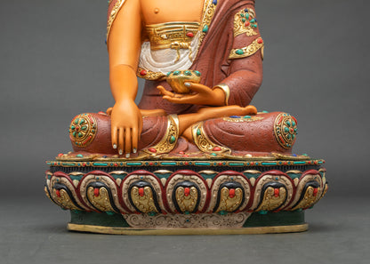 Yellow Buddha Statue | Spiritual Meditation Figurine from Nepal