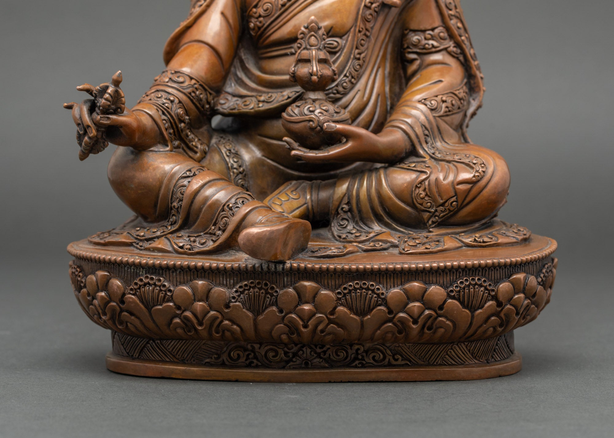 Nepalese Guru Rinpoche Sculpture- Oxidized Vajra Master