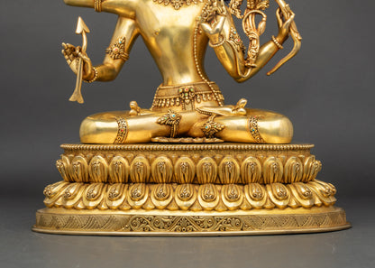 Handcrafted Maha Manjushri Statue | Bodhisattva of Insight from Nepal