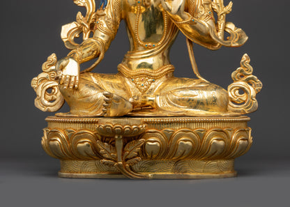 Buddhist Green Tara Statue | Artisan-Crafted Nepalese Meditation Idol