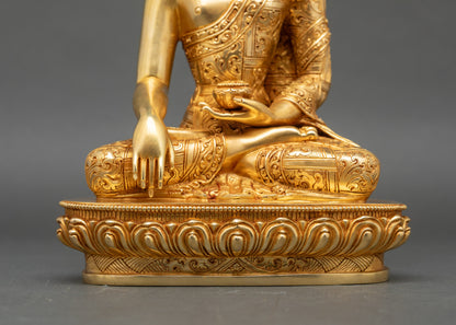 Seated Buddha Shakyamuni – Sacred Himalayan Altar Sculpture