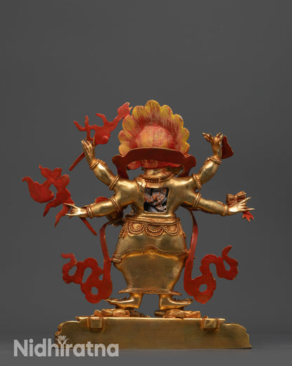 Handcrafted White Mahakala Statue | Tibetan Buddhist Wrathful Deity