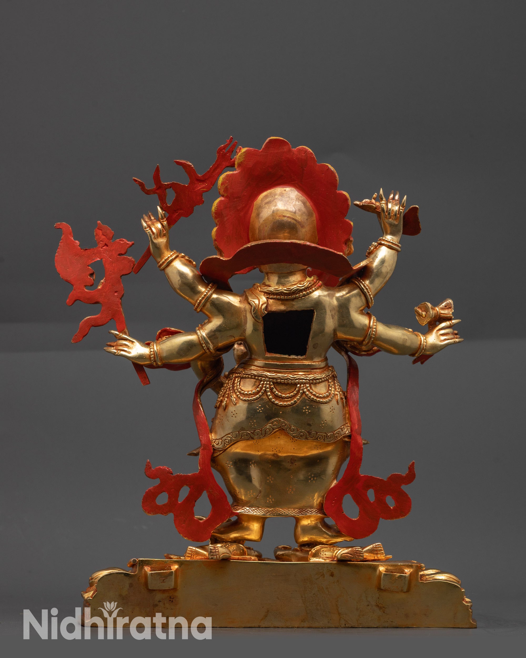 Sacred White Mahakala Sculpture | Divine Protector Deity for Rituals