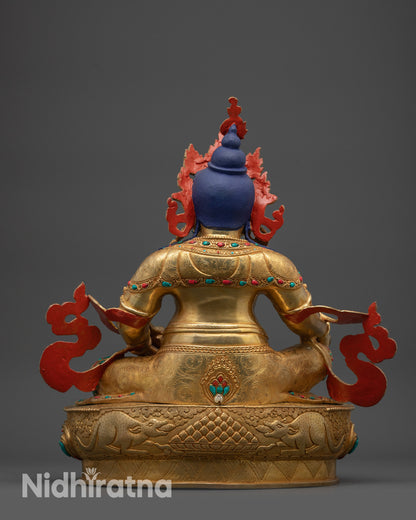 Divine Dzambhala Sculpture | Handmade Tibetan God of Wealth for Altar