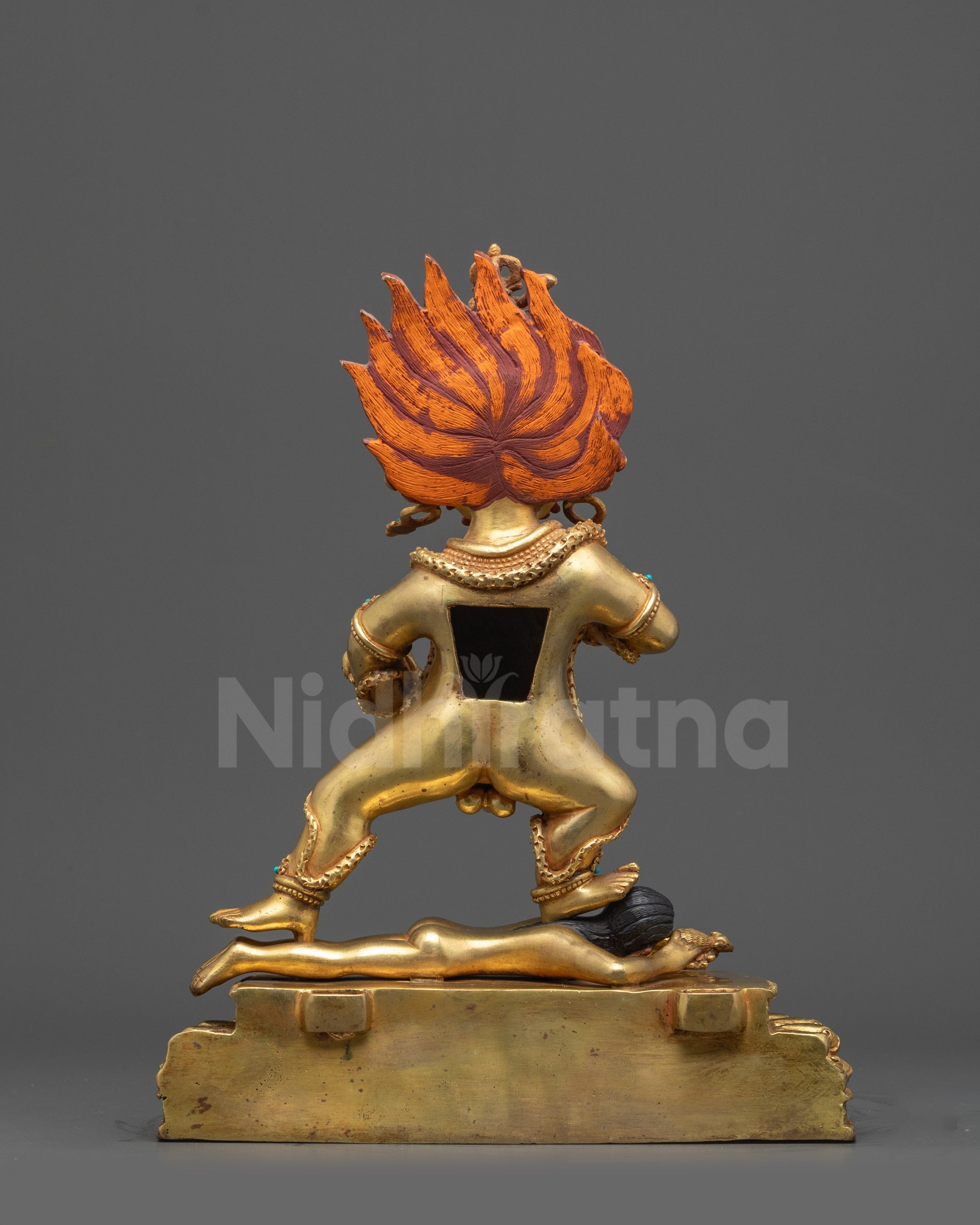 Nakpo Dzambhala Sculpture | Traditional Tibetan Wealth God Statue