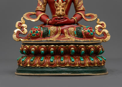 Handcrafted Amitayus Sculpture | Tibetan Buddhist Longevity Deity