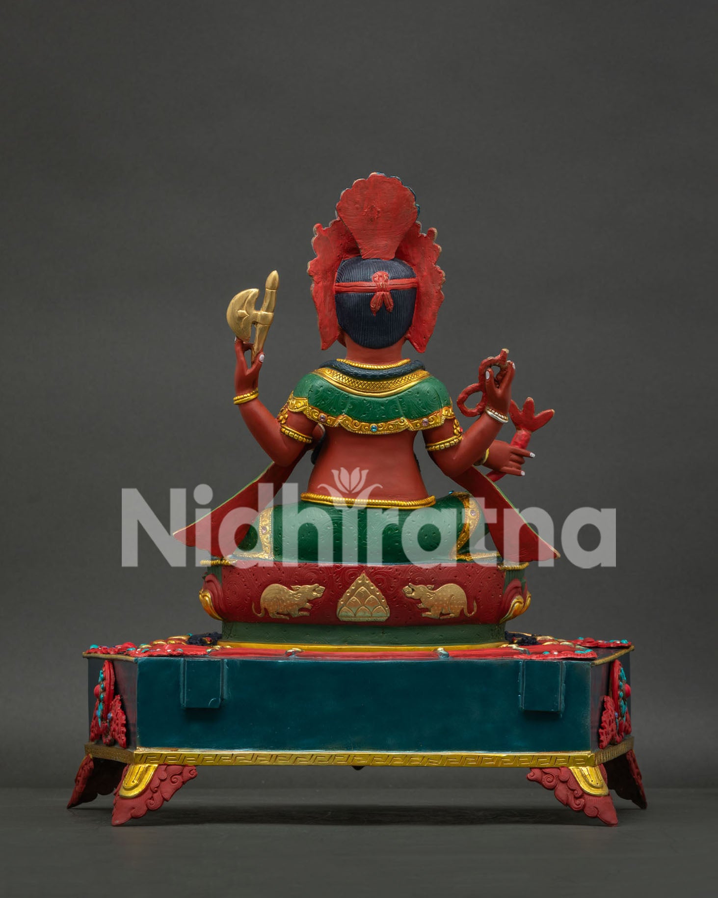 Indoor Ganesh on Throne Statue | Traditional Buddhist Art of Nepal