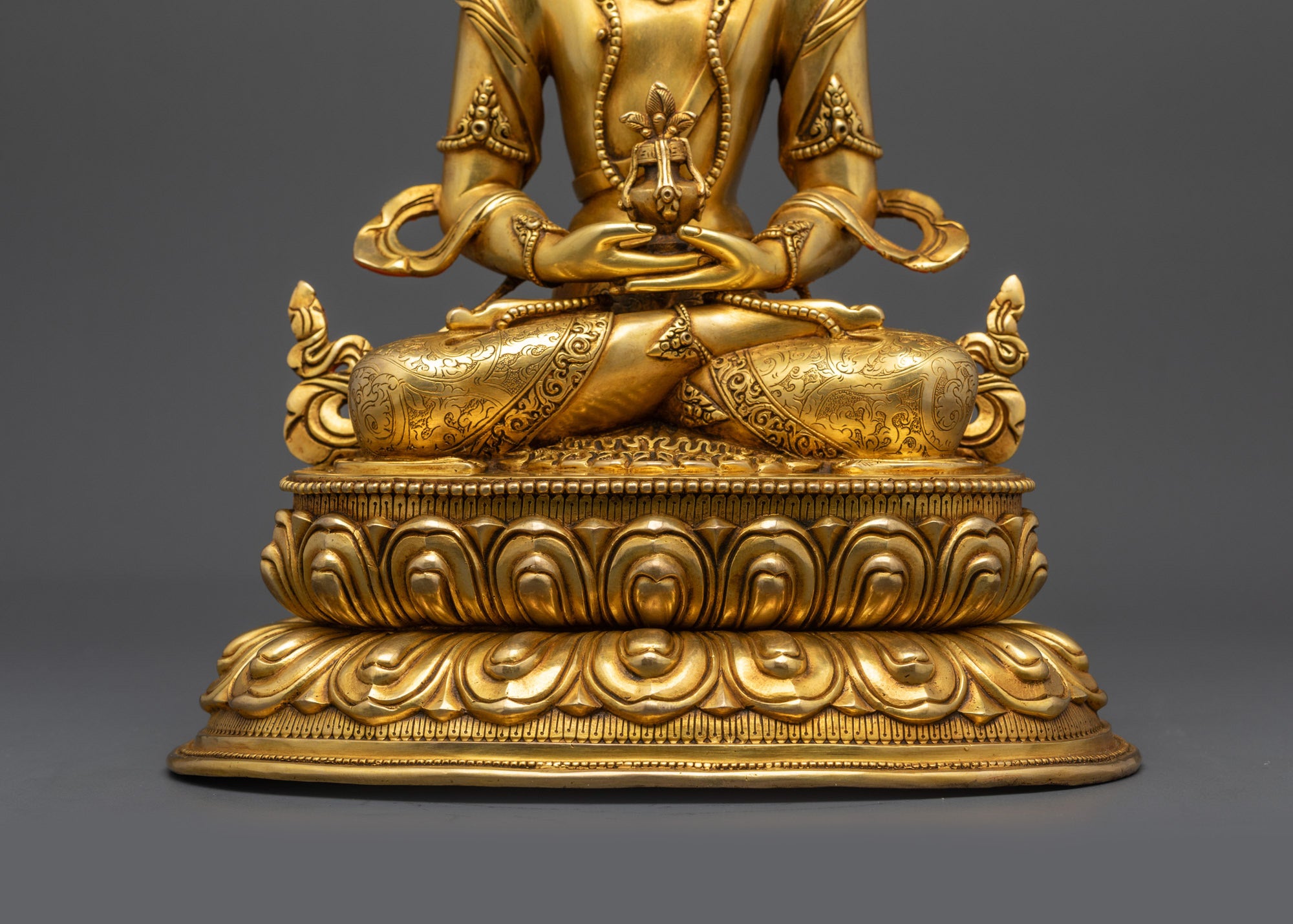 13" Buddhist Amitayus Statue | Nepalese Buddhist Artwork for Meditation