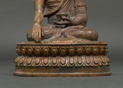 Meditating Buddha Statue from Nepal | Oxidized Copper Sculpture