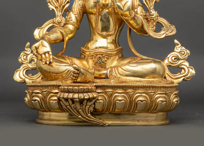 Premium Green Tara Sculpture | Authentic Buddhist Altar Piece