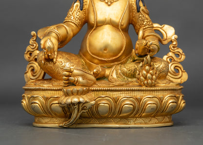 Wealth Dzambhala Statue | 24K Gold Fire-Gilded Nepalese Artwork