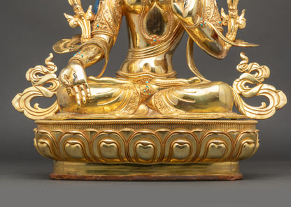 Healing White Tara Altar Statue | Sacred Nepalese Goddess Figurine