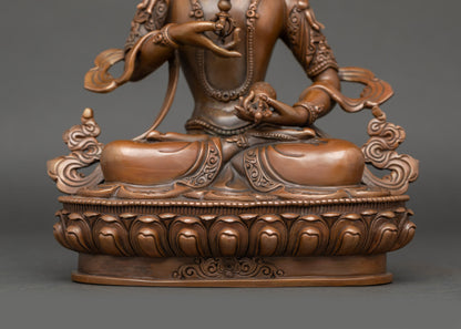 Vajrasattva Buddhist Altar Sculpture | Nepalese Copper Handcrafted Art