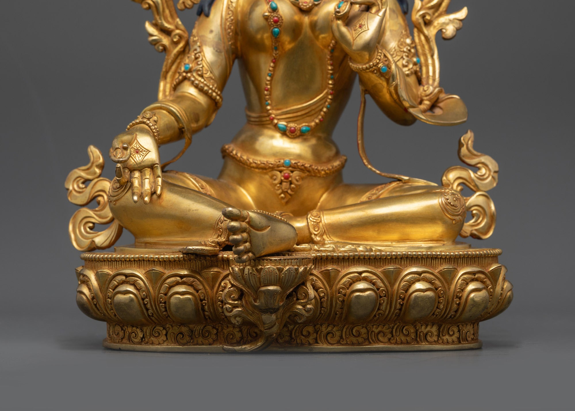 Green Tara Idol for Altar | Nepalese Buddhist Statue for Protection