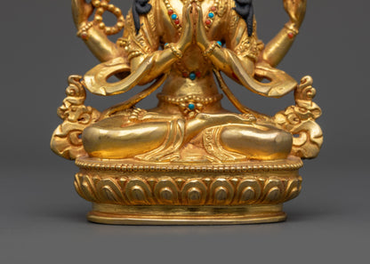 Handmade Chenrezig Statue | Tibetan Idol for Meditation & Serenity