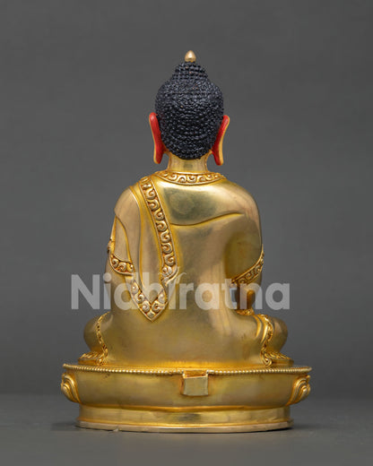 Shakyamuni Buddha Statue | 24K Gold-Fire Gilded Copper Art