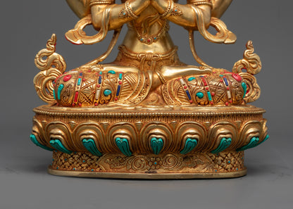 Buy Our Fire Gold Gilded Avalokiteshvara Chenrezig Statue