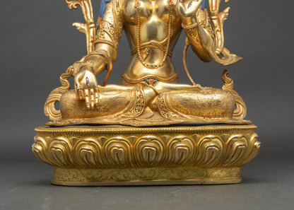 Handcrafted White Tara Sculpture for Spiritual Protection and Healing