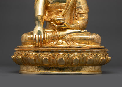 Seated Shakyamuni Buddha Sculpture | Nepalese Buddha for Meditation