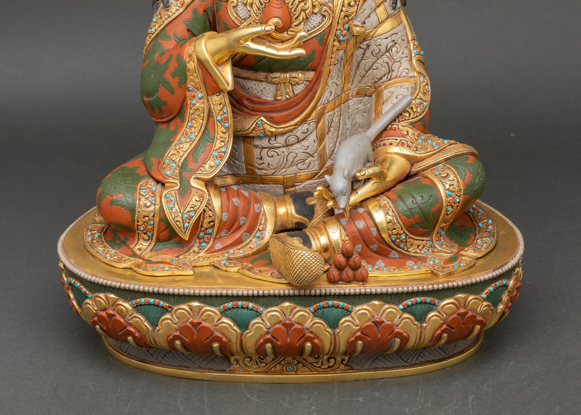 Guru Orgyen Norlha Statue | 24K Gold Fire-Gilded Copper Sculpture