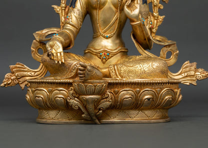 Green Tara Statue | Handmade Buddhist Compassion Deity