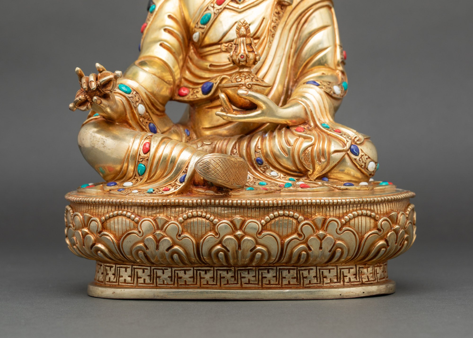 Handmade Guru Rinpoche Statue | Tibetan Buddhist Decor