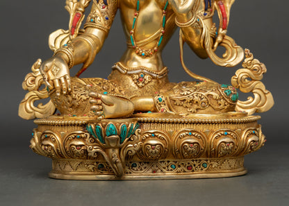Excellent Green Tara Statue – Goddess of Swift Protection