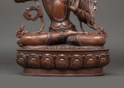 Oxidized Manjushri Statue | Traditional Sacred Himalayan Sculpture
