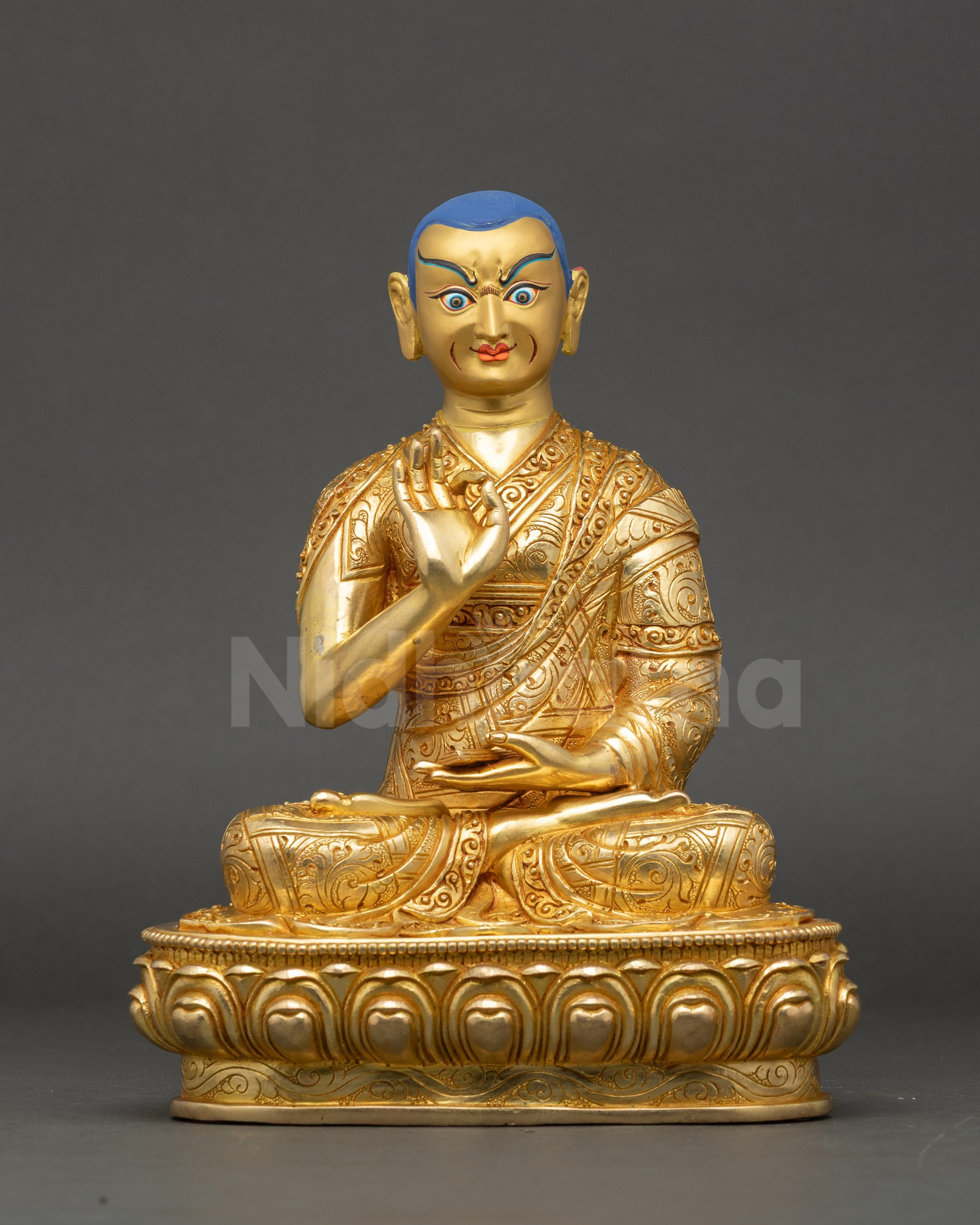 Lama Tsongkhapa Statue Set | Handmade Himalayan Sculptures