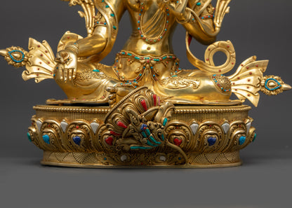 Premium Green Tara Buddhist Sculpture | Tibetan Altar Decor from Nepal