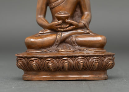 Amitabha Buddha Statue | Handcrafted Nepalese Copper and Gold Meditation Sculpture
