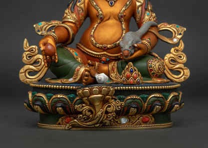 Adorable Gold Dzambhala Statue | Hand-Painted Buddhist Icon