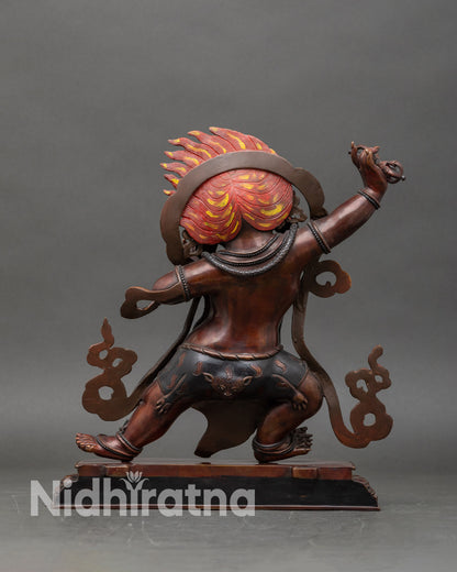 Oxidized Vajrapani Statue | Traditional Buddhist Sculpture
