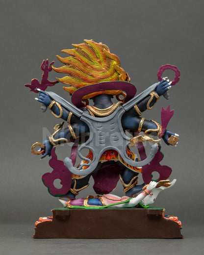 Vibrant Gonpo Chagdrugpa Statue | Fierce Guardian of the Dharma