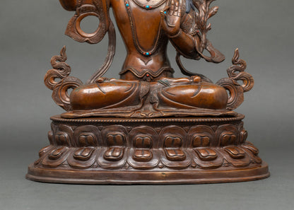Oxidized Manjushri – Handcrafted Copper Sculpture from Nepal
