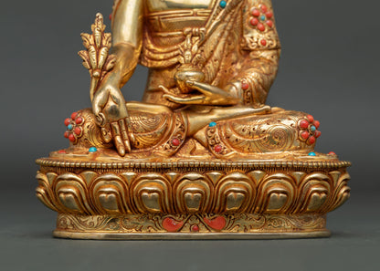 Medicine Buddha Statue | Traditional Buddhist Altar Artwork