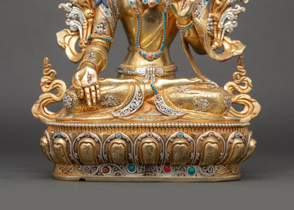 Liberator White Tara Sculpture | Female Buddha of Tibetan Buddhism