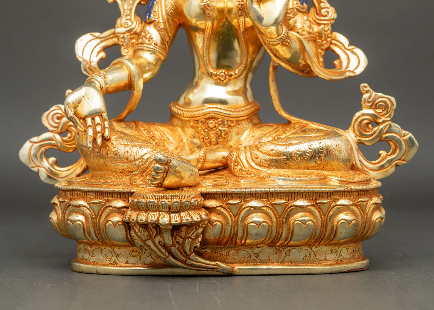Green Tara Statue | 24K Gold Gilded Buddhist Art