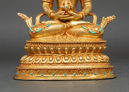 Awakened Amitayus Statue – Nepalese Artisan Buddha Sculpture