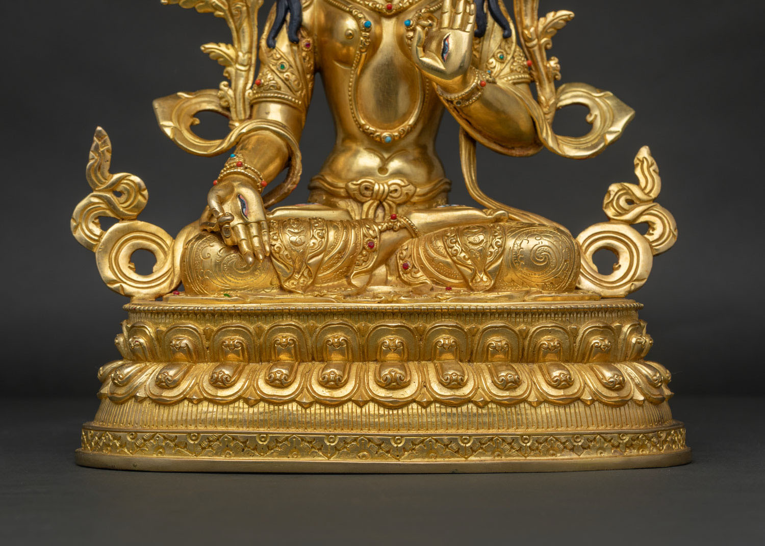 White Tara Statue | 24K Gold Fire-Gilded Buddhist Artwork