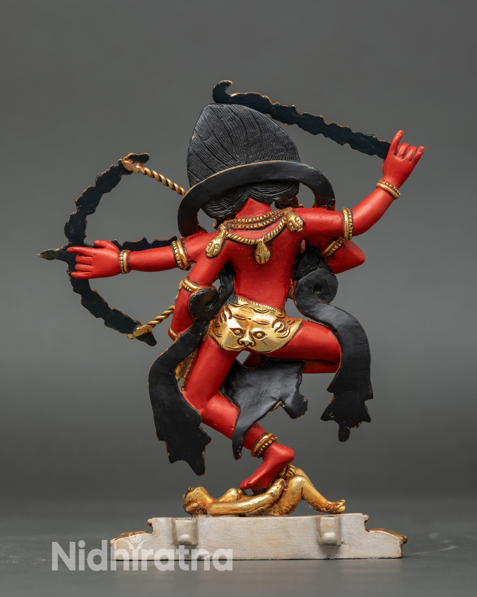 Red Rigjema Statue | Traditional Nepalese Ritual Sculpture