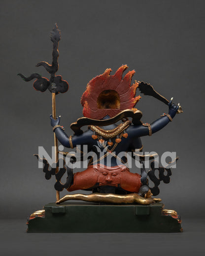 Four Armed Mahakala Statue | Buddhist Dharma Guardian Sculpture