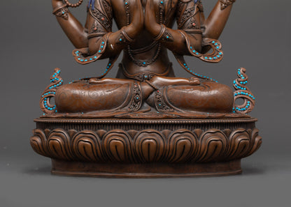 Nepalese Chenrezig Statue – Handcrafted Tibetan Avalokiteshvara Figure