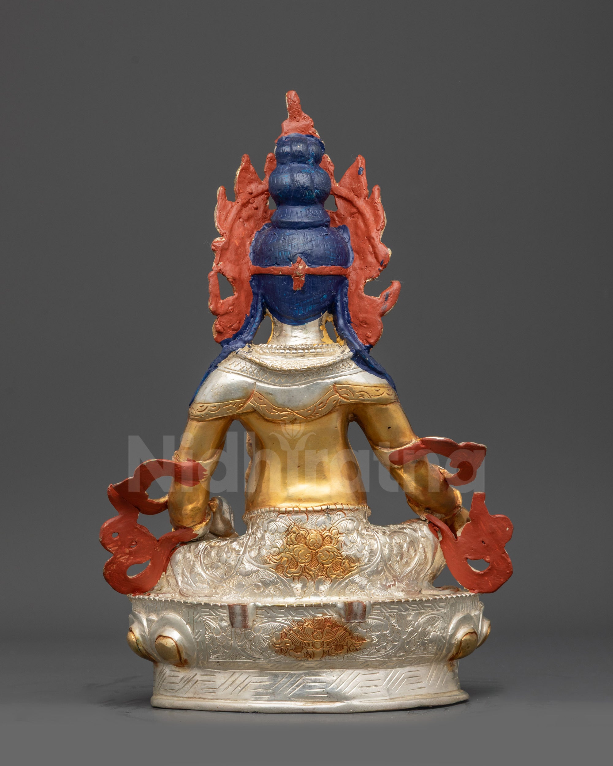 Yellow Dzambhala Statue | Traditional Himalayan Buddha of Wealth