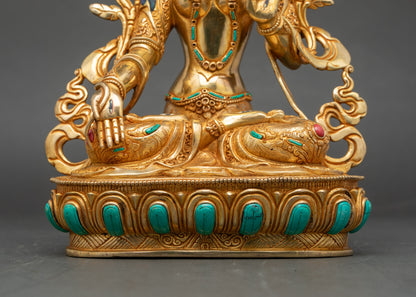 Seven Eyes White Tara Statue for Longevity and Compassion