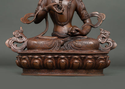 Oxidized Vajrasattva Statue – Tibetan Purification Deity Sculpture