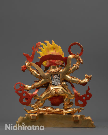 Nepalese Six-Armed Mahakala Statue | Protecting Deity for Home Altar