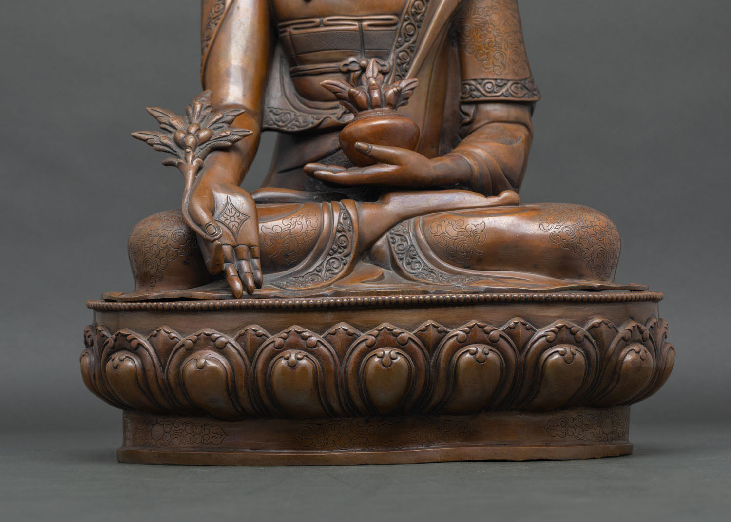 21 Inch Oxidized Copper Medicine Buddha Statue from Nepal