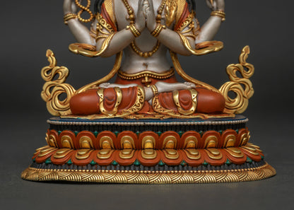 Chenrezig Statue – Four-Armed Compassionate Bodhisattva Sculpture