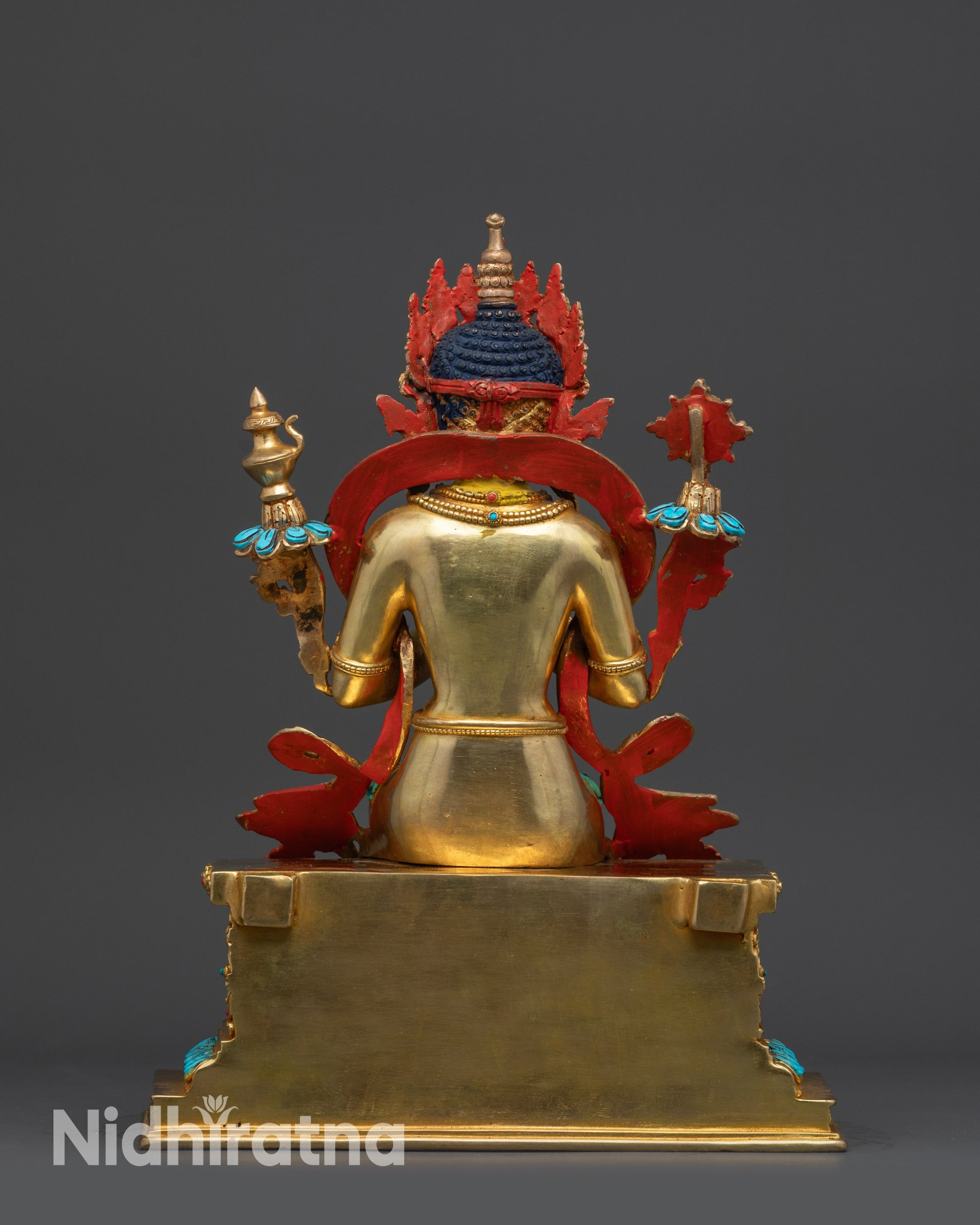Elegant Maitreya Buddha Statue Seated on Trona Throne | Buddhist Altar